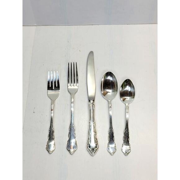 Reed & Barton Other - 56 Pc Vintage Reed & Barton Dresden Rose Flatware Set for 8 and Serving Pieces